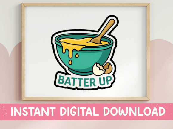 Batter Up Baking Sticker Design