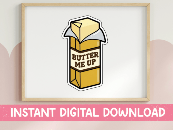 Butter Me Up Butter Block Sticker: Graphics for T-Shirt Designs