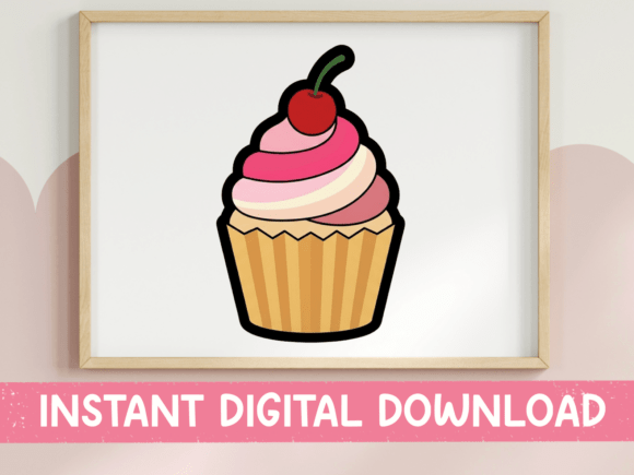 Cherry Cupcake Sticker: Graphics for T-Shirt Designs