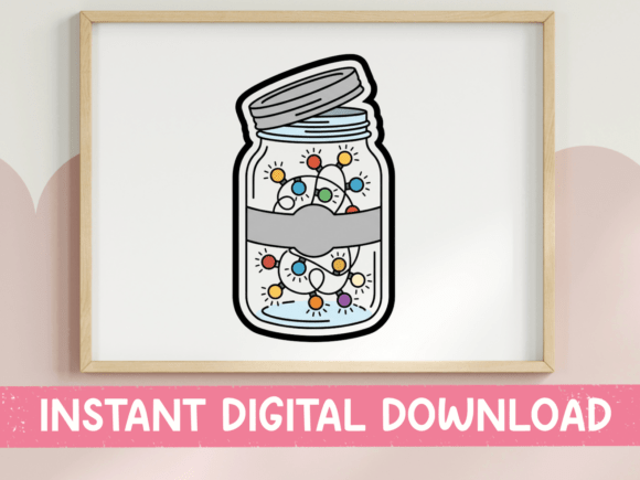 Christmas Lights in a Jar Sticker: Graphics for T-Shirt Designs