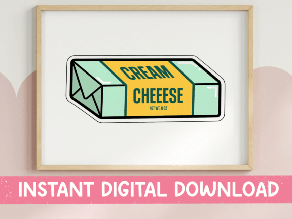 Cream Cheese Block Sticker Design: Graphics for T-Shirt Designs