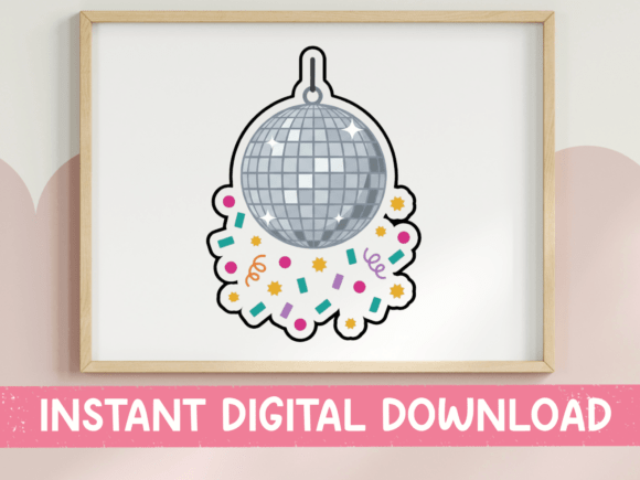 Disco Ball Confetti Party Sticker