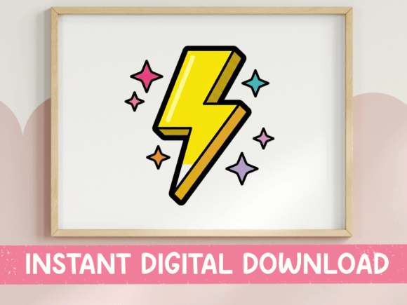 Electric Bolt Sparkle Sticker: Graphics for T-Shirt Designs
