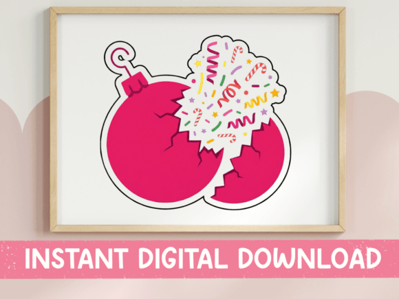 Exploding Party Ornament Sticker Graphics
