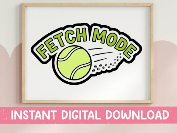 Fetch Mode Tennis Ball Dog Sticker Graphics