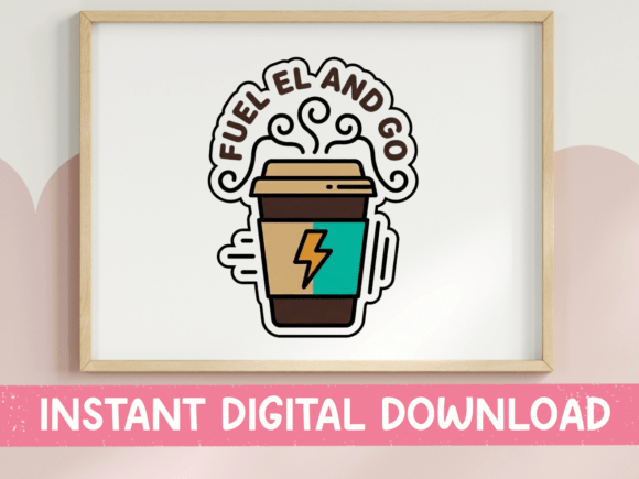 Fuel Up and Go Coffee Cup Sticker