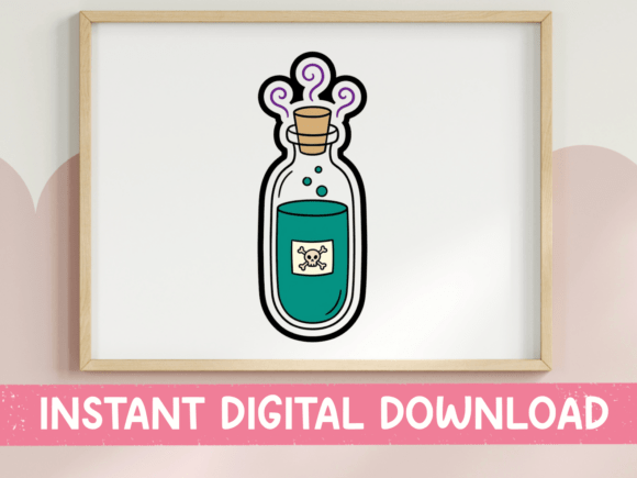 Halloween Poison Potion Bottle Sticker: Graphics for T-Shirt Designs