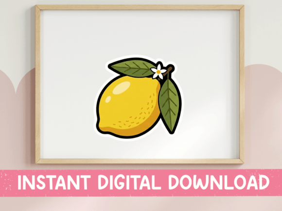 Lemon Fruit Sticker Design