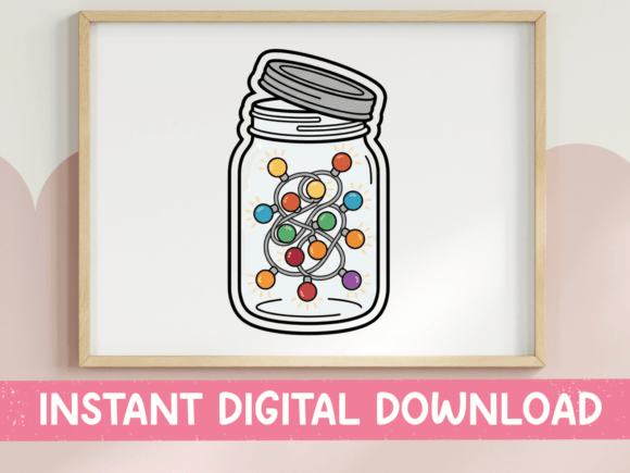 Mason Jar Christmas Lights Sticker: Graphics & T-Shirt Designs