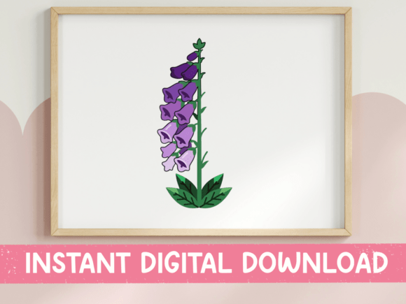 Purple Foxglove Botanical Sticker