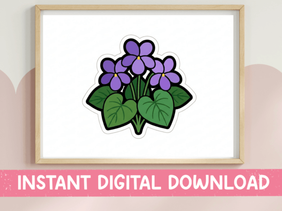 Purple Violet Flower Sticker