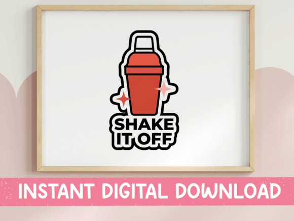 Shake It Off Cocktail Shaker Sticker: Graphics for T-Shirt Designs