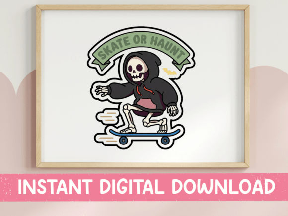 Skate or Haunt Grim Reaper Sticker