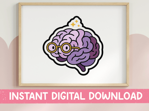 Smart Brain with Glasses: Graphics & T-Shirt Designs