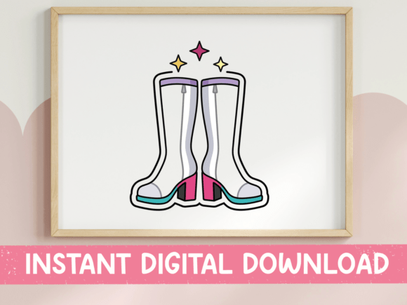 Sparkling Rain Boots Sticker Graphics