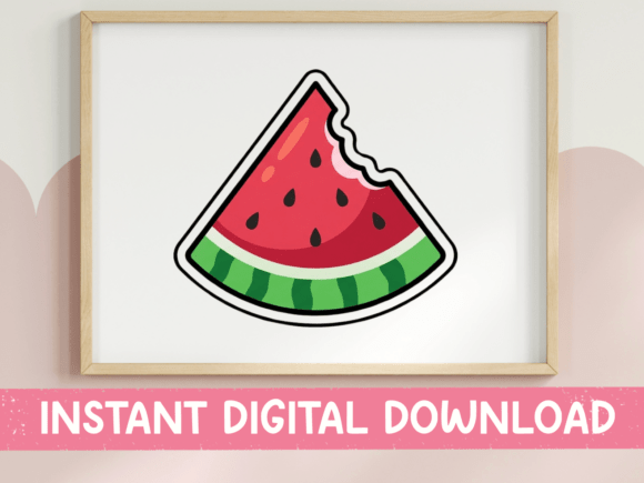 Watermelon Slice Sticker Graphics for T-Shirt Designs